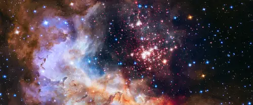 3840x1600 Ultrawide Wallpaper - 银河星云与璀璨星团超宽屏壁纸