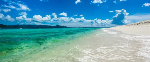 3840x1600 Ultrawide Wallpaper - 蓝天碧海沙滩超宽屏壁纸