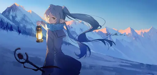 5060x2430 Desktop Wallpaper - 芙莉莲雪山提灯4K电脑壁纸