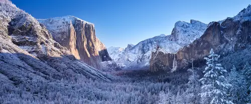 3840x1600 Ultrawide Wallpaper - 覆雪山谷峭壁超宽屏壁纸