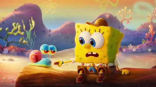7281x4096 Desktop Wallpaper - SpongeBob and Gary Camping 4K Desktop Wallpaper
